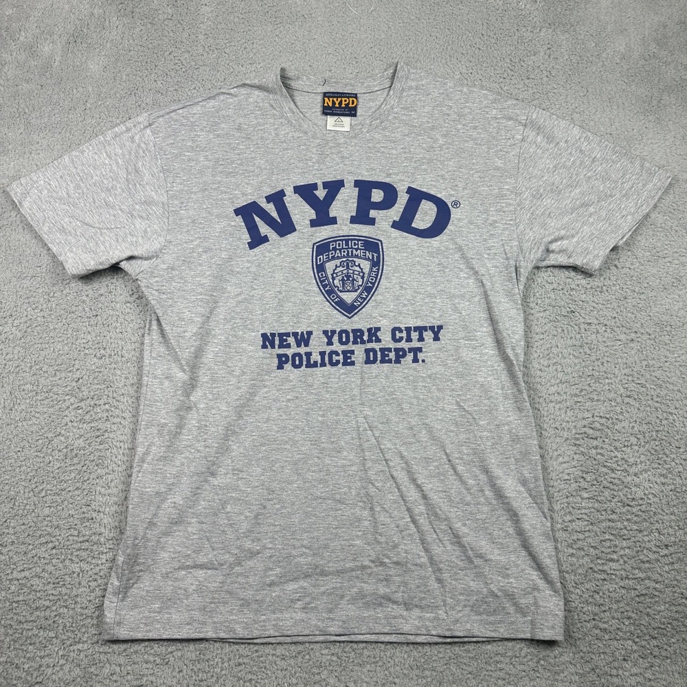 NYPD New York City‎ Police Department T-Shirt Mens Large Gray Short Sleeve Tee